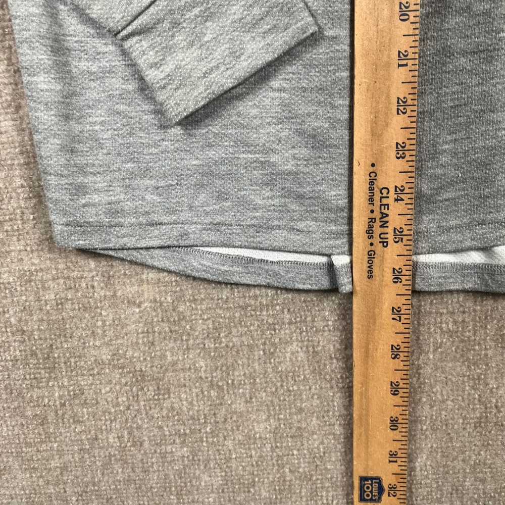 L.L.Bean Men's Large Gray Fleece Quarter Zip Pullover Thumb Holes Made in USA - Picture 6 of 7